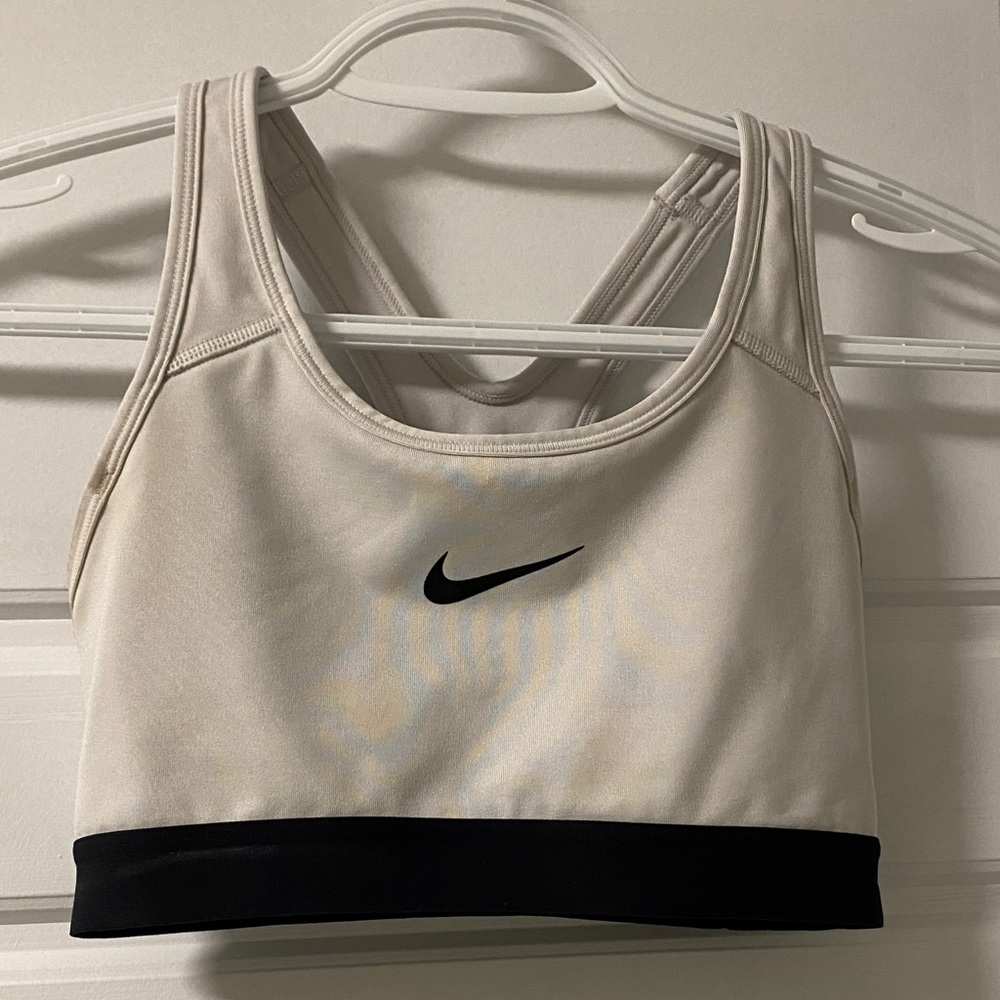 Nike Women's White and Black Sports Bra